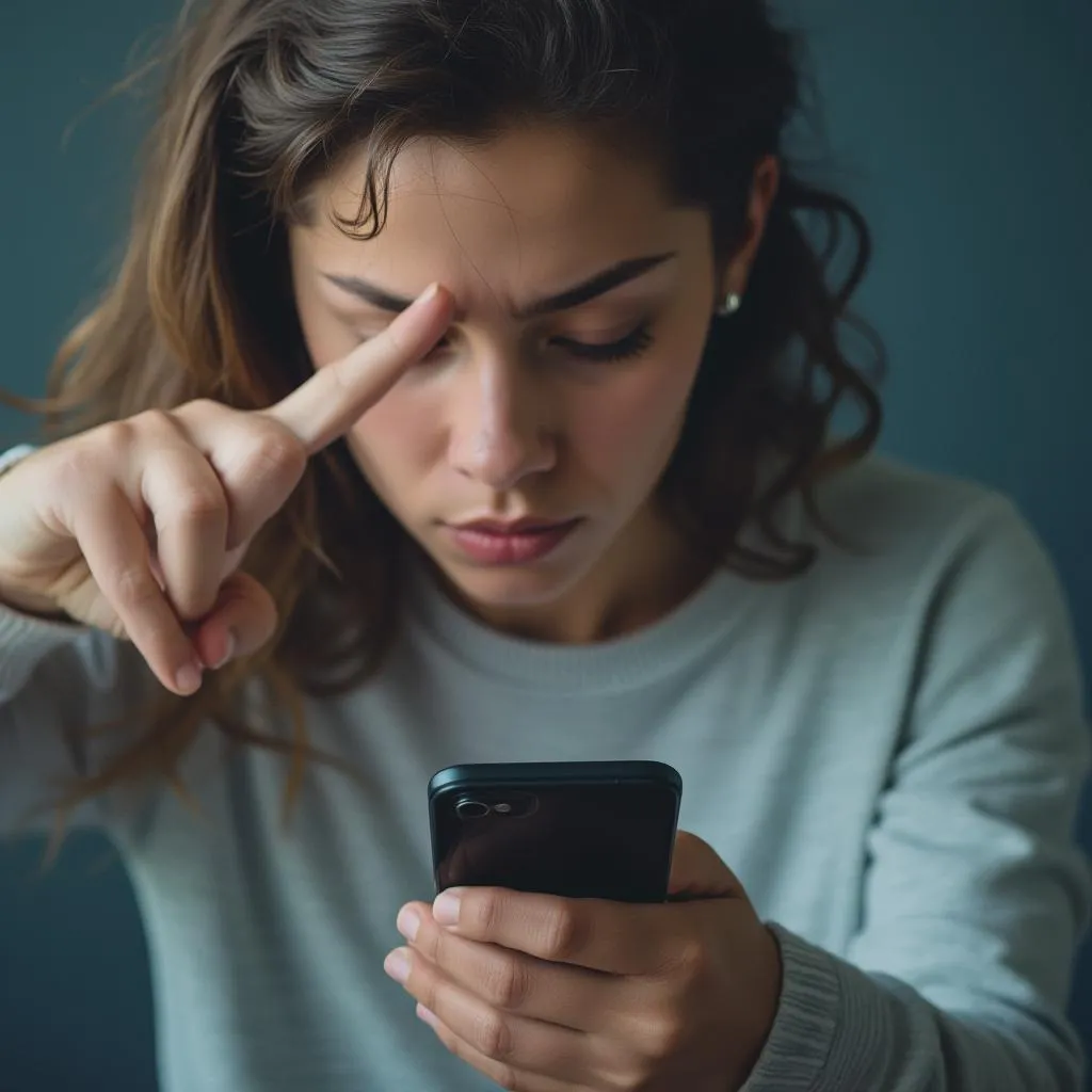 Osoba odkladajúca mobilný telefón